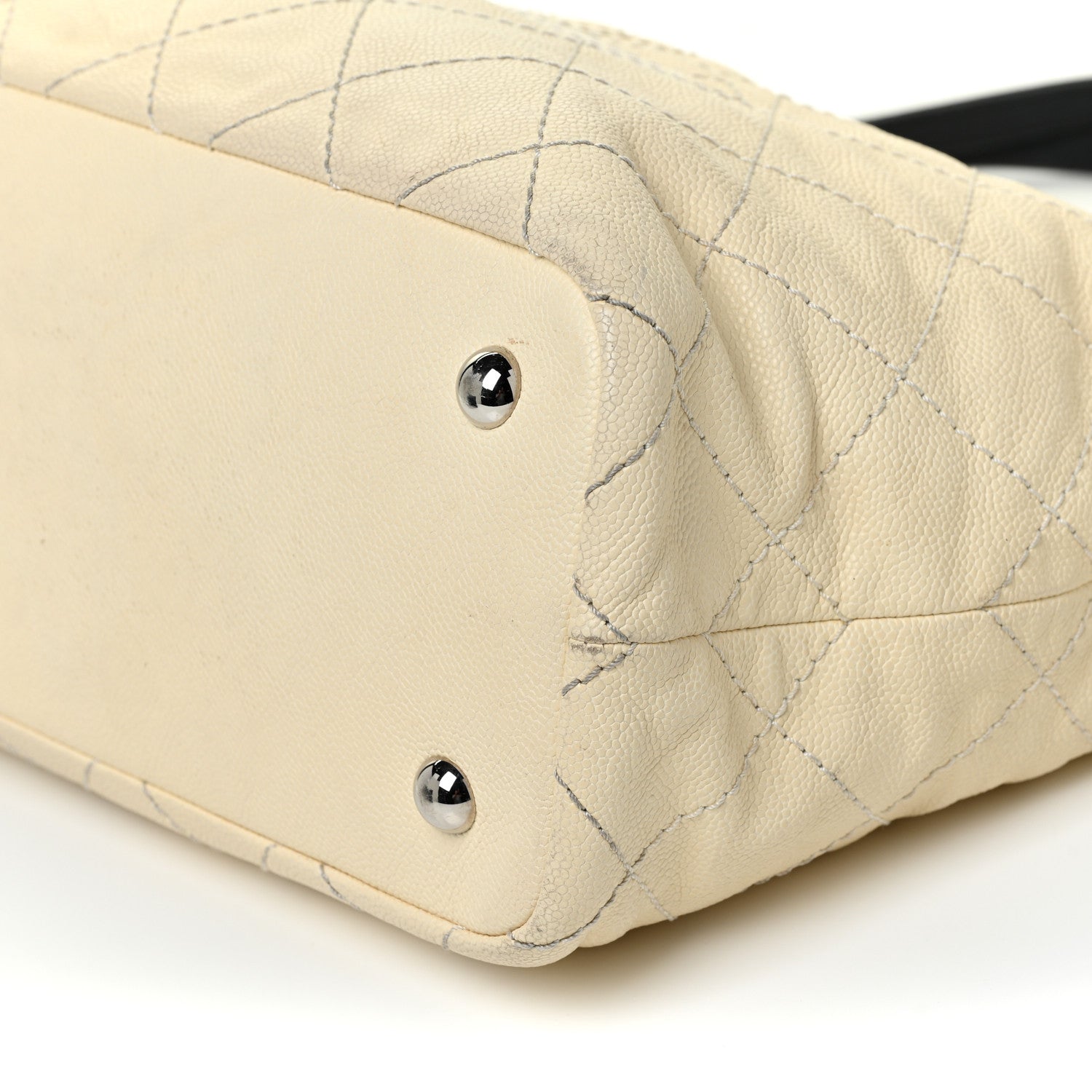Chanel Grained Calfskin Quilted Small Daily Tote Dark White Black 10 of 16