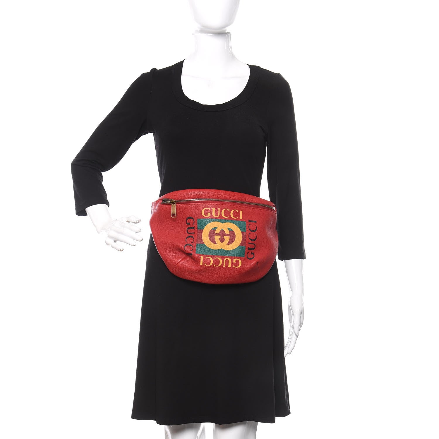 Gucci Grained Calfskin Logo Belt Bag Hibiscus Red 2 of 7