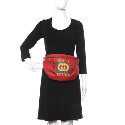 Gucci Grained Calfskin Logo Belt Bag Hibiscus Red 2 of 7