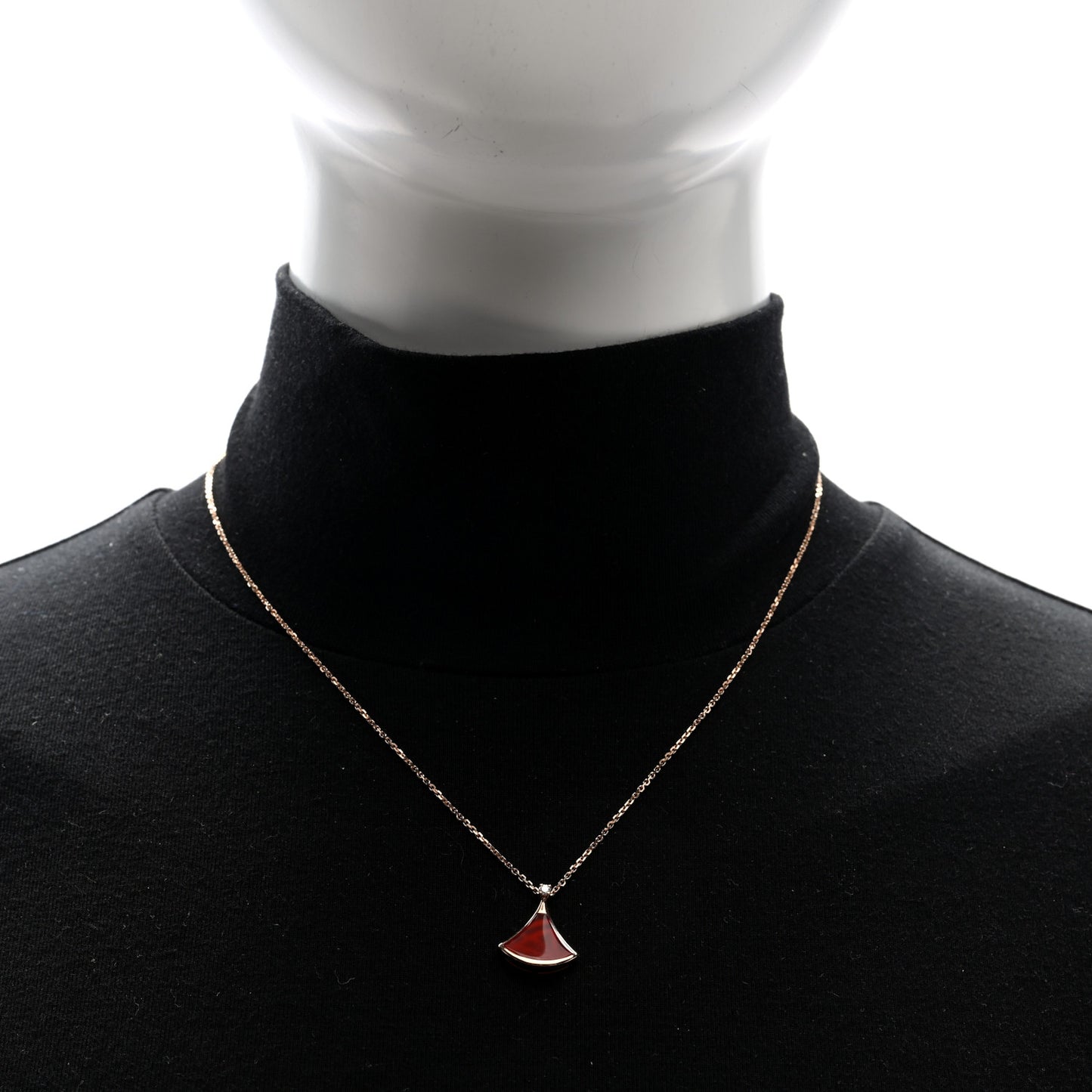 18K Rose Gold Diamond Carnelian Divas' Dream Pendant Necklace