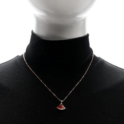 Bulgari 18K Rose Gold Diamond Carnelian Divas' Dream Pendant Necklace 2 of 5