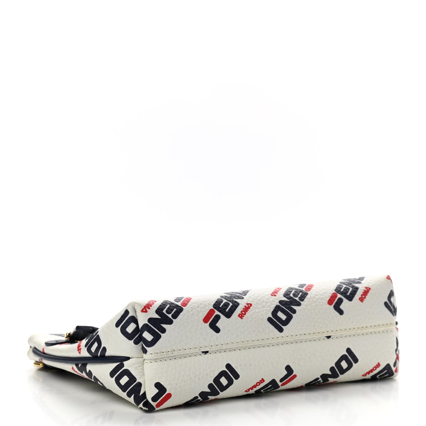 X FILA Vitello Mania Medium Pyramid Cosmetic Case White Blueberry