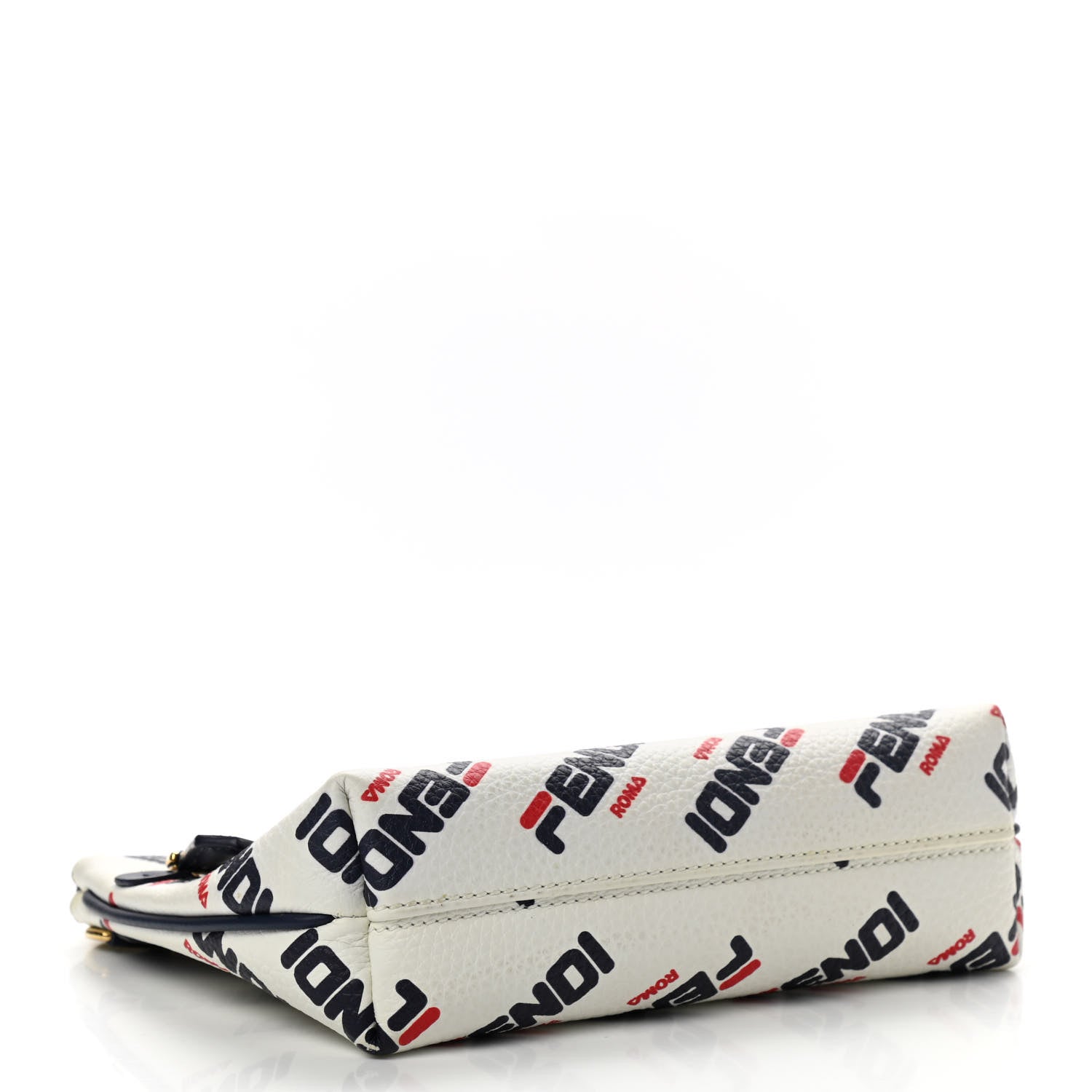 Fendi X FILA Vitello Mania Medium Pyramid Cosmetic Case White Blueberry 4 of 8