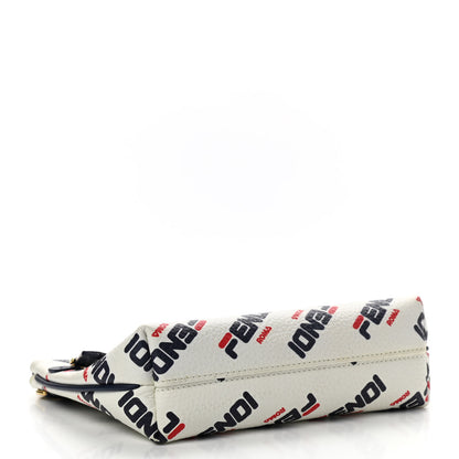 Fendi X FILA Vitello Mania Medium Pyramid Cosmetic Case White Blueberry 4 of 8