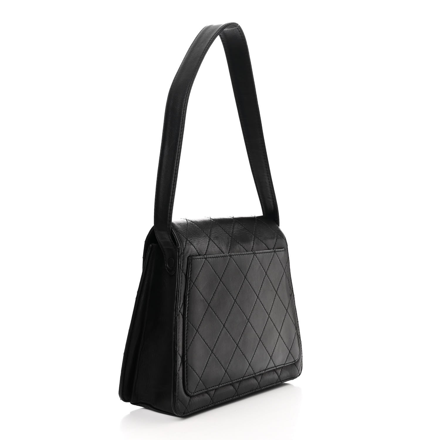 Chanel Lambskin Quilted CC Flap Shoulder Bag Black 3 of 15
