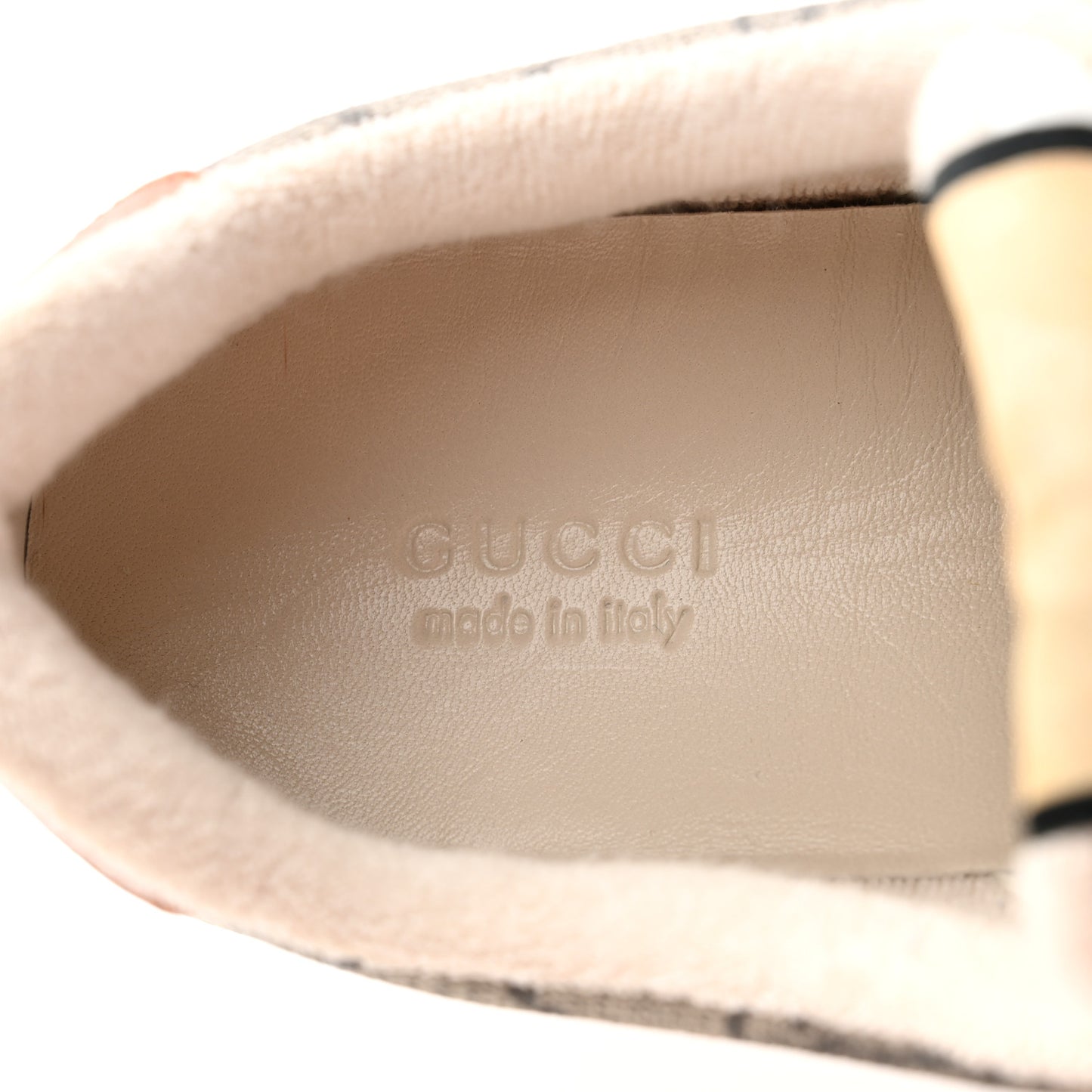 GG Supreme Monogram Harness Calfskin Web Womens Screener Sneakers 37.5 Beige Ebony Rosso Harness Brown