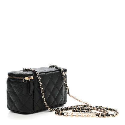 Chanel Caviar Quilted Small Tiny CC Vanity Case With Chain Black 3 of 9
