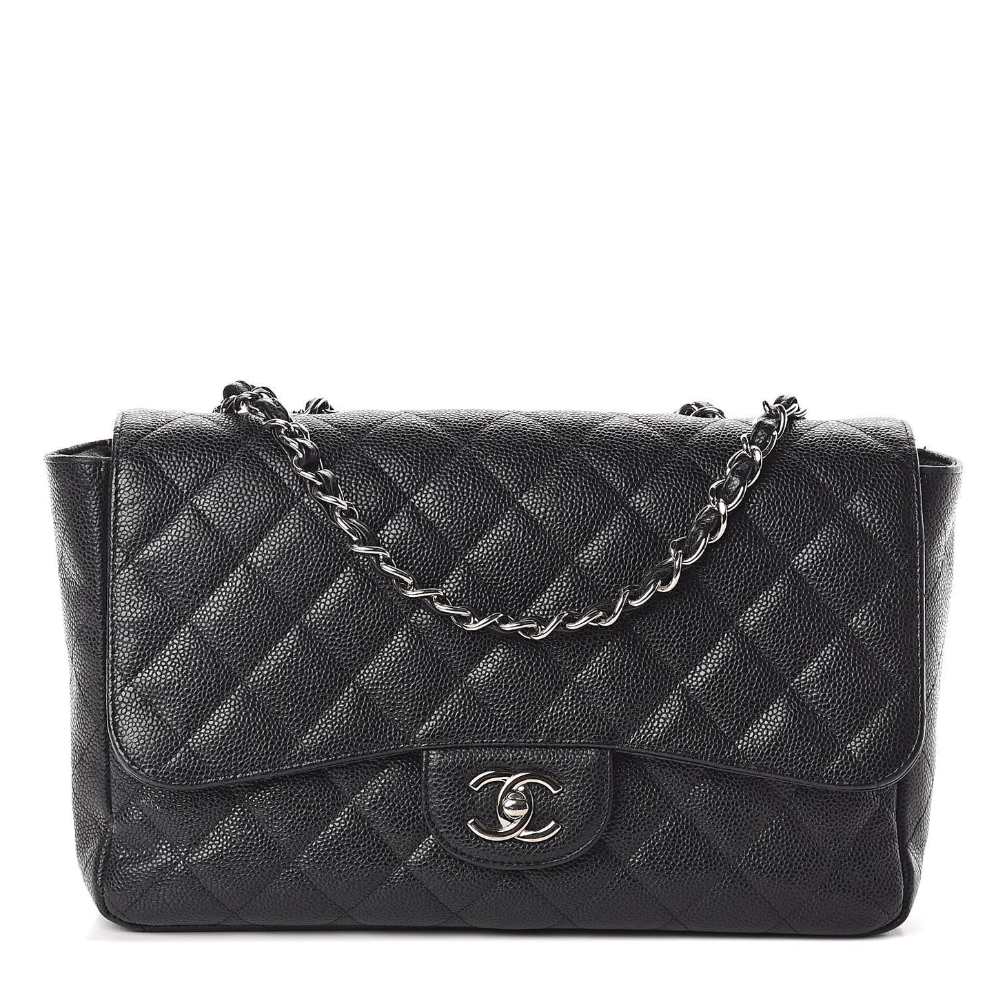 Caviar Quilted Jumbo Single Flap Black