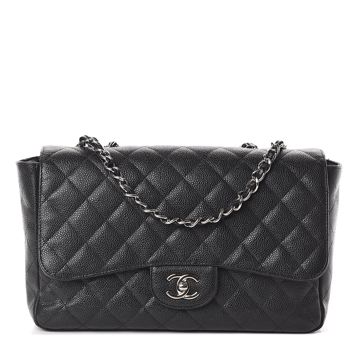 Chanel Caviar Quilted Jumbo Single Flap Black 1 of 20