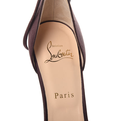 Christian Louboutin Satin Youpla 140 Platform Peep Toe Pumps 39.5 Lie De Vin 7 of 8