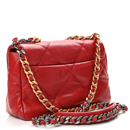 Chanel Lambskin Quilted Medium Chanel 19 Flap Red 3 of 11