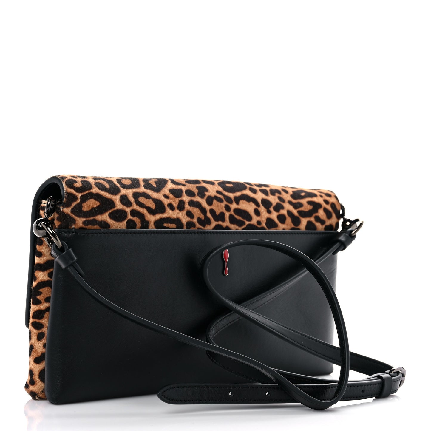 Pony Hair Leopard Print Rougissime Clutch