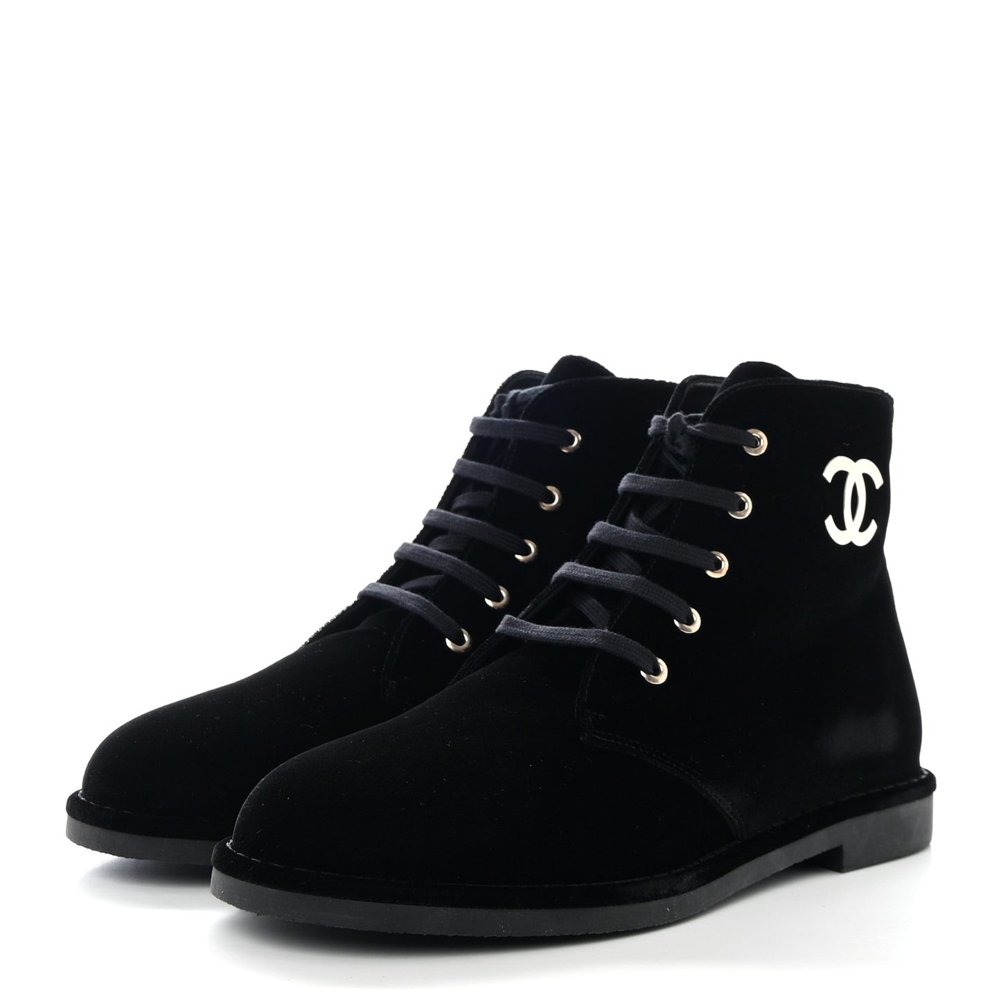 Velvet CC Lace Up Boots 40.5 Black