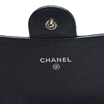 Chanel Caviar Quilted Large Gusset Flap Wallet Navy 6 of 7