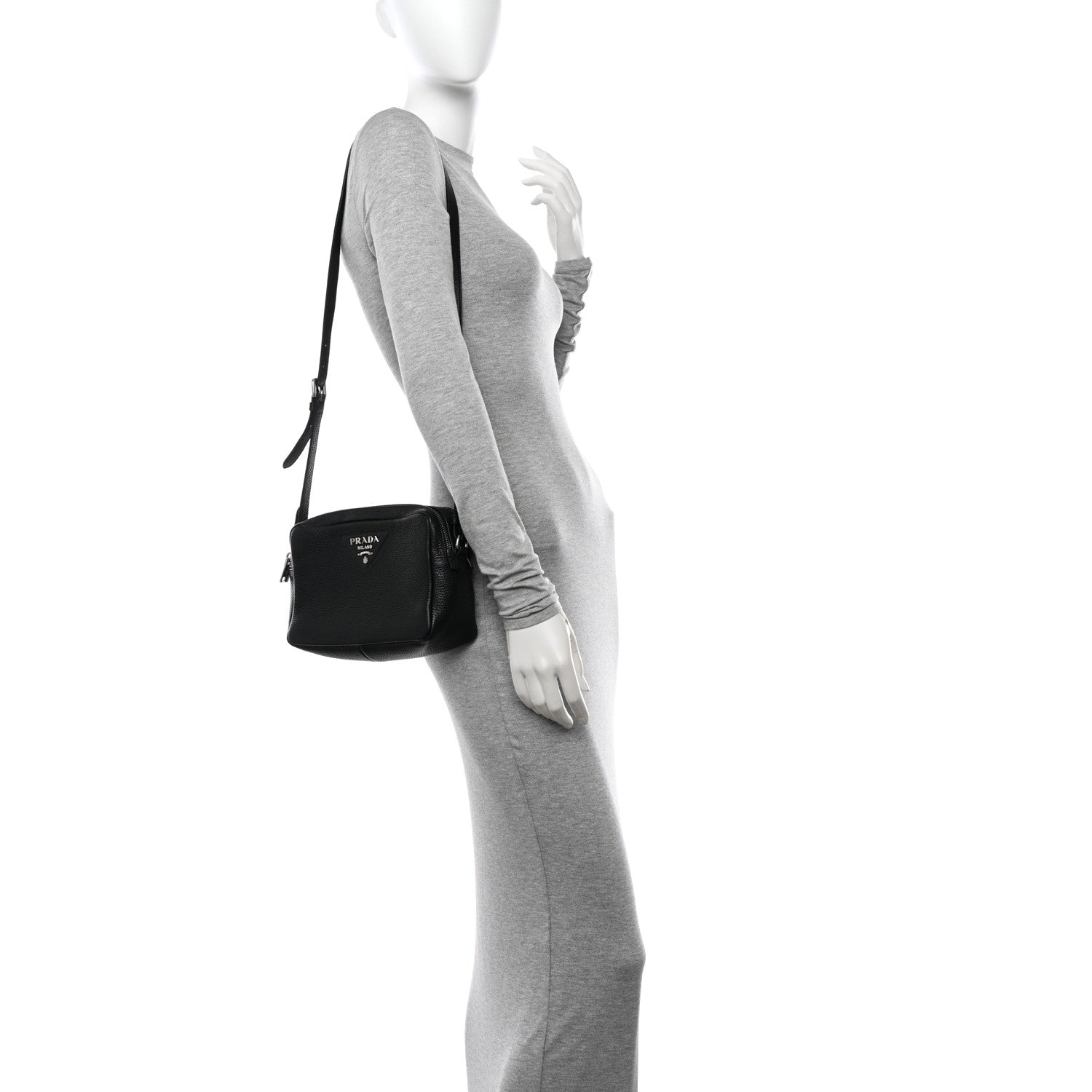 Prada Vitello Daino Soft Camera Crossbody Black 2 of 11