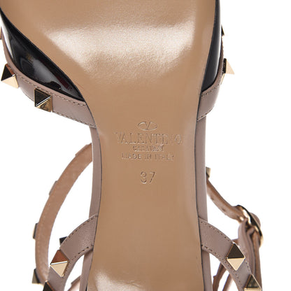 Valentino Garavani Patent Nappa Rockstud Ankle Strap 65mm Pumps 37 Black Poudre 6 of 8