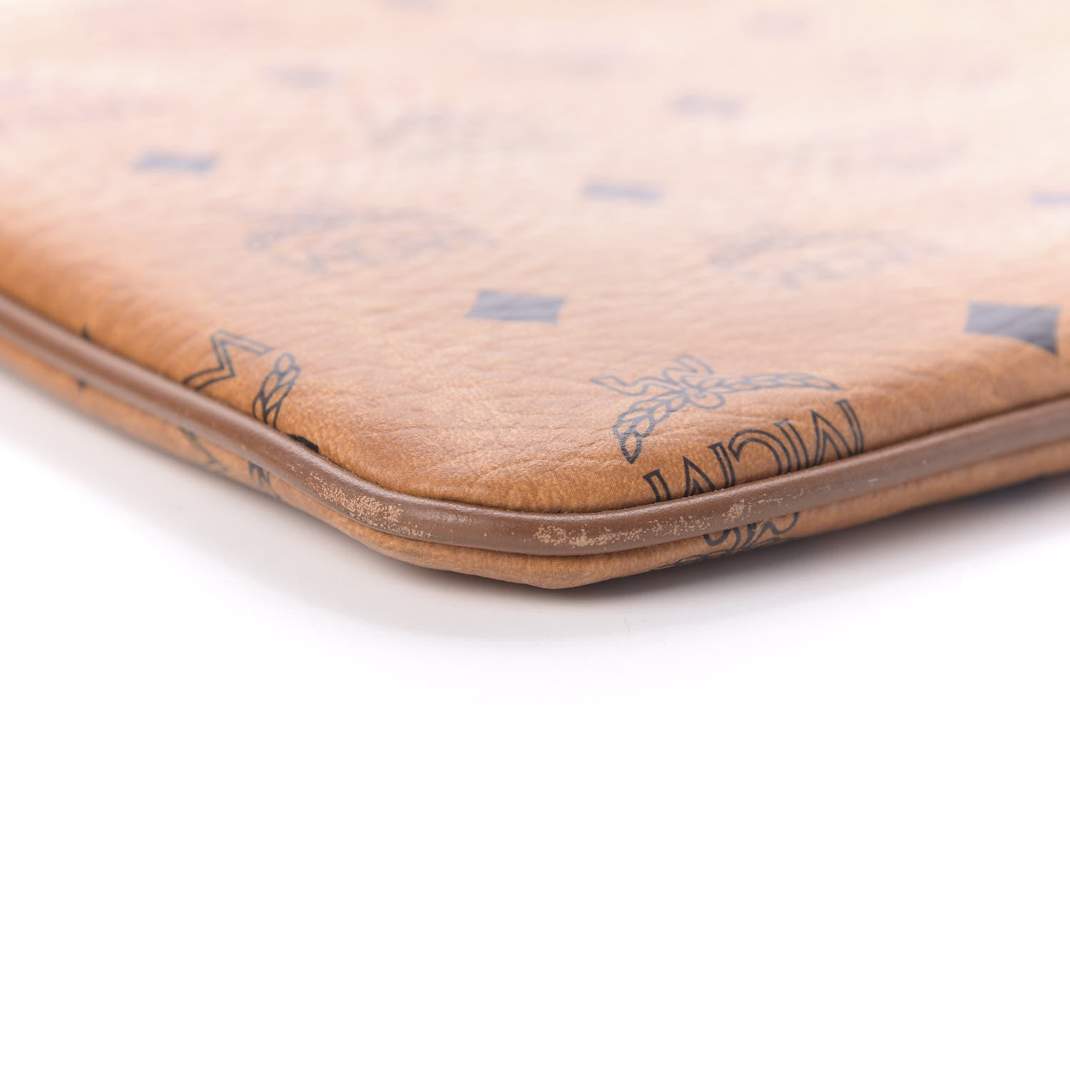 MCM Visetos Wristlet Zip Pouch Cognac 6 of 9