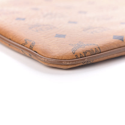 MCM Visetos Wristlet Zip Pouch Cognac 6 of 9