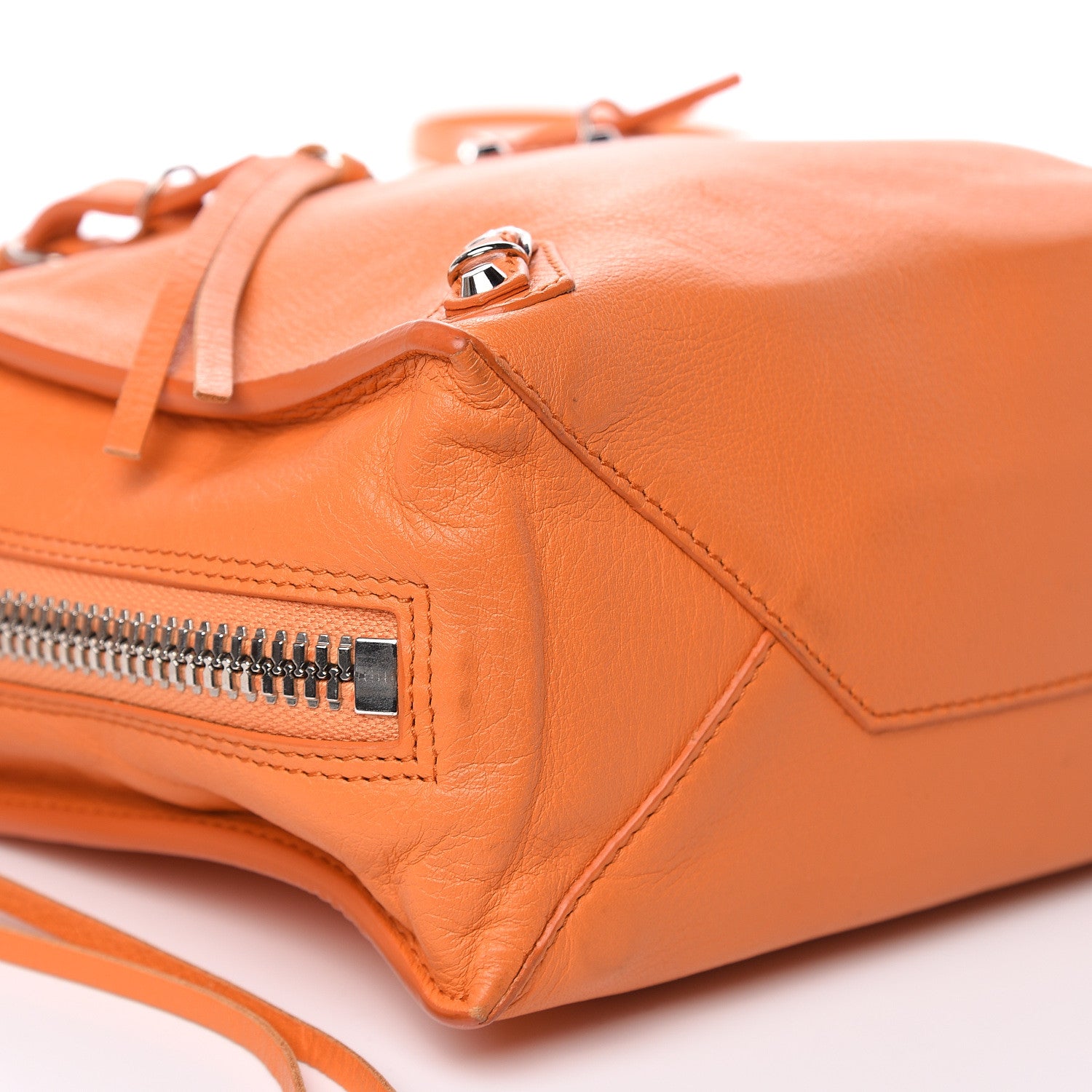 Balenciaga Calfskin Papier Mini A4 Zip Around Tote Orange 8 of 11