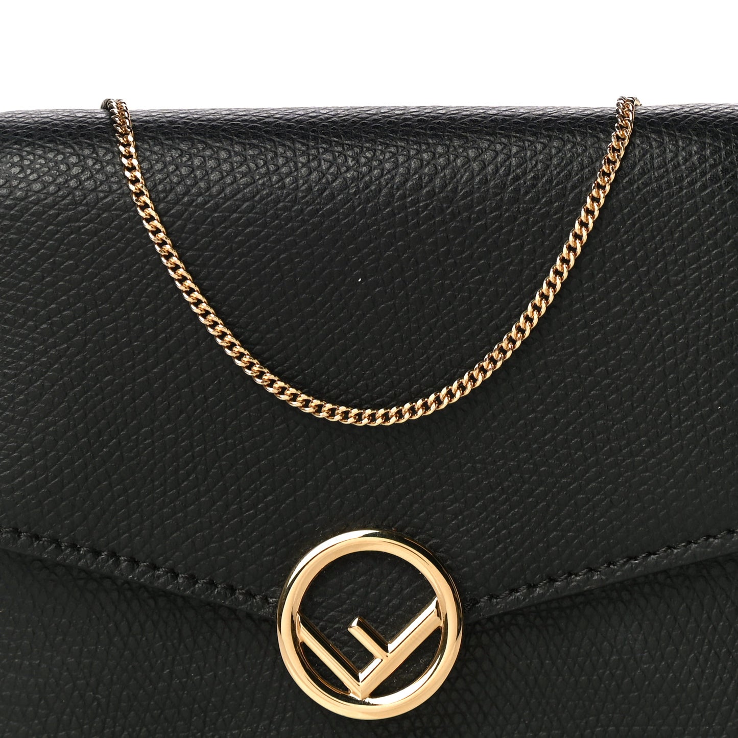 Vitello Cruise F is Fendi Geometric Flap Wallet on Chain Black
