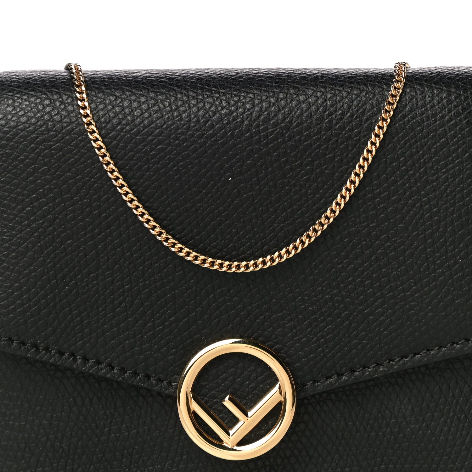 Fendi Vitello Cruise F is Fendi Geometric Flap Wallet on Chain Black 6 of 8