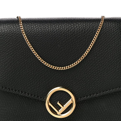 Fendi Vitello Cruise F is Fendi Geometric Flap Wallet on Chain Black 6 of 8