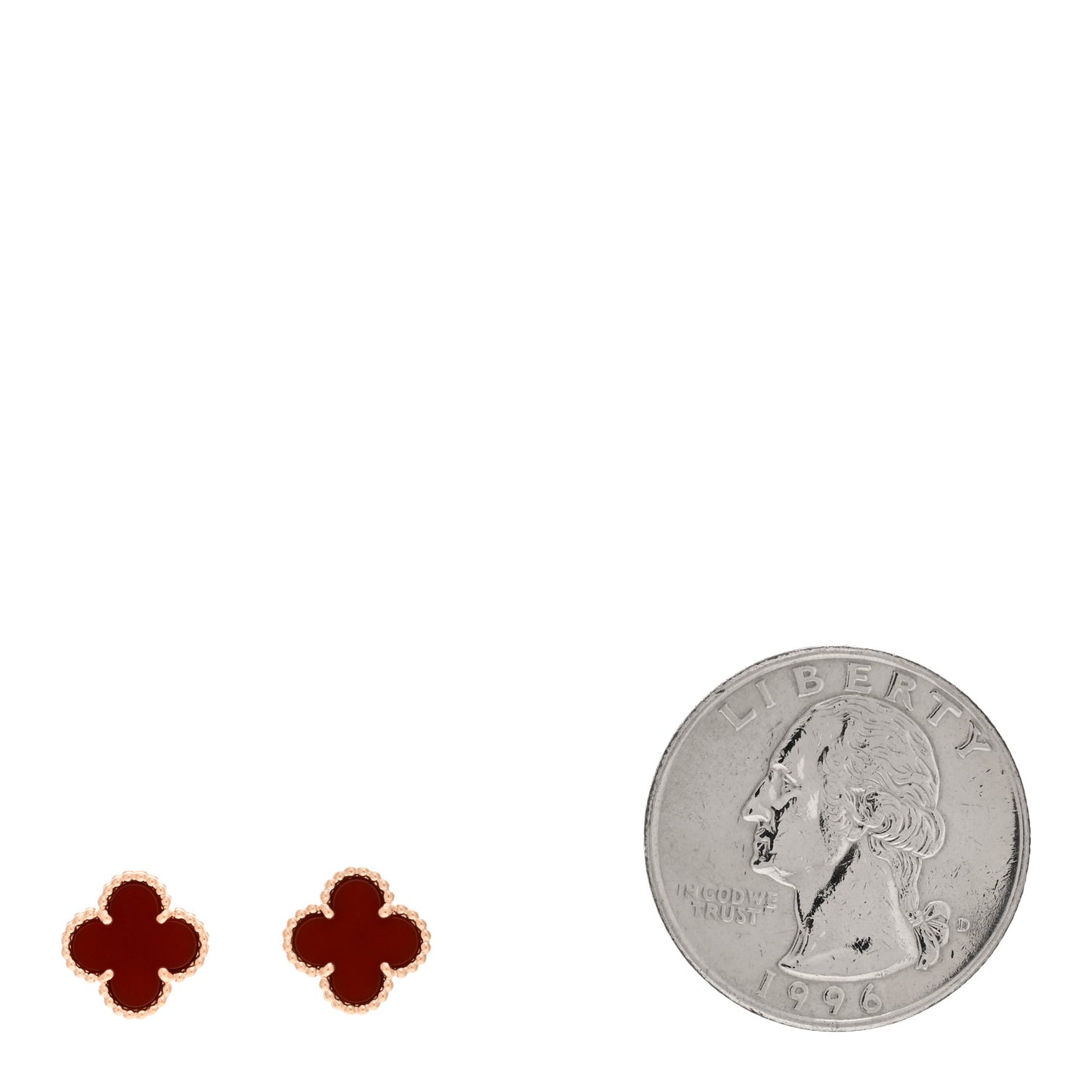 18K Rose Gold Carnelian Sweet Alhambra Earrings