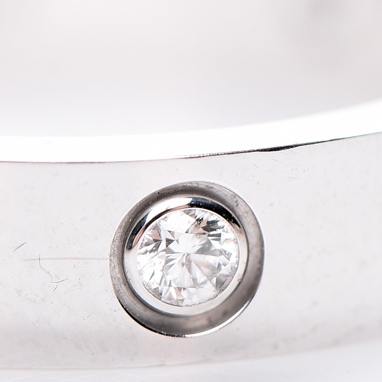 Cartier 18K White Gold 8 Diamond 4mm LOVE Wedding Band Ring 54 6.75 5 of 6