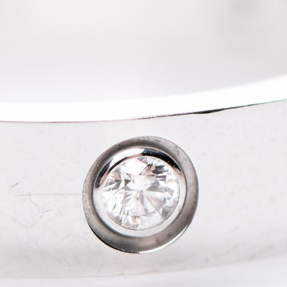 Cartier 18K White Gold 8 Diamond 4mm LOVE Wedding Band Ring 54 6.75 5 of 6