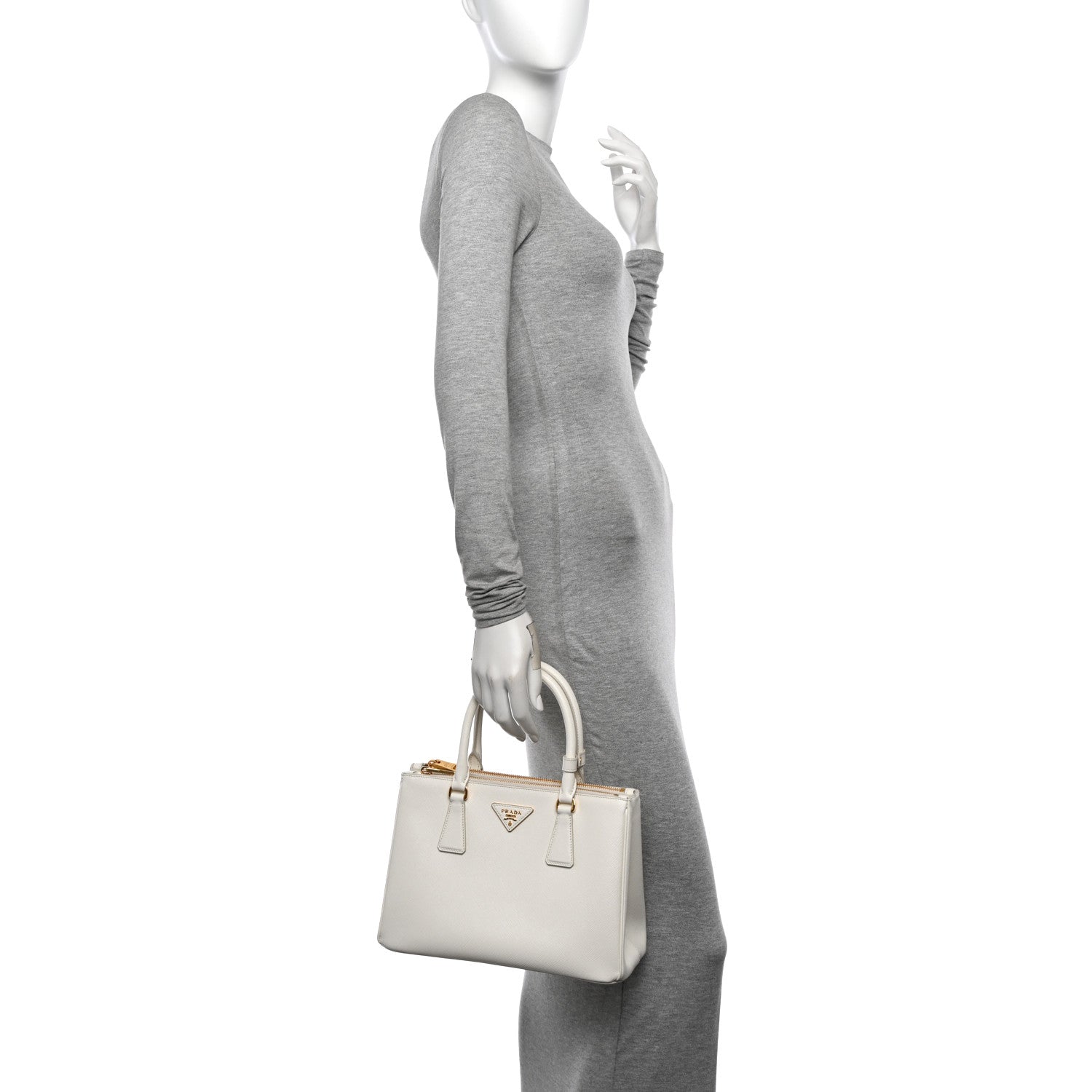 Prada Saffiano Lux Small Galleria Double Zip Tote White 2 of 9