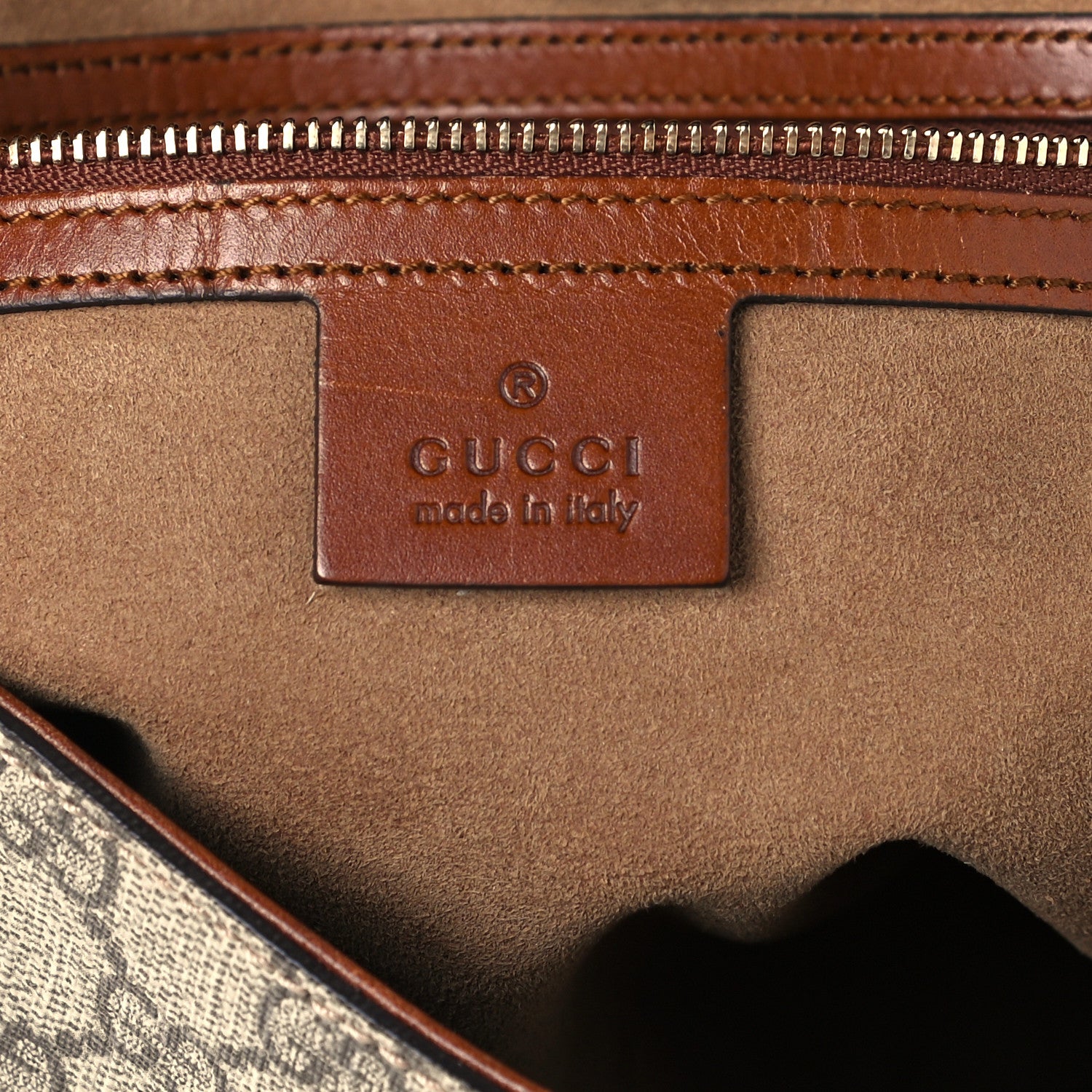 Gucci GG Supreme Monogram Linea A Foldover Tote Brown 8 of 12