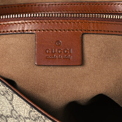 Gucci GG Supreme Monogram Linea A Foldover Tote Brown 8 of 12