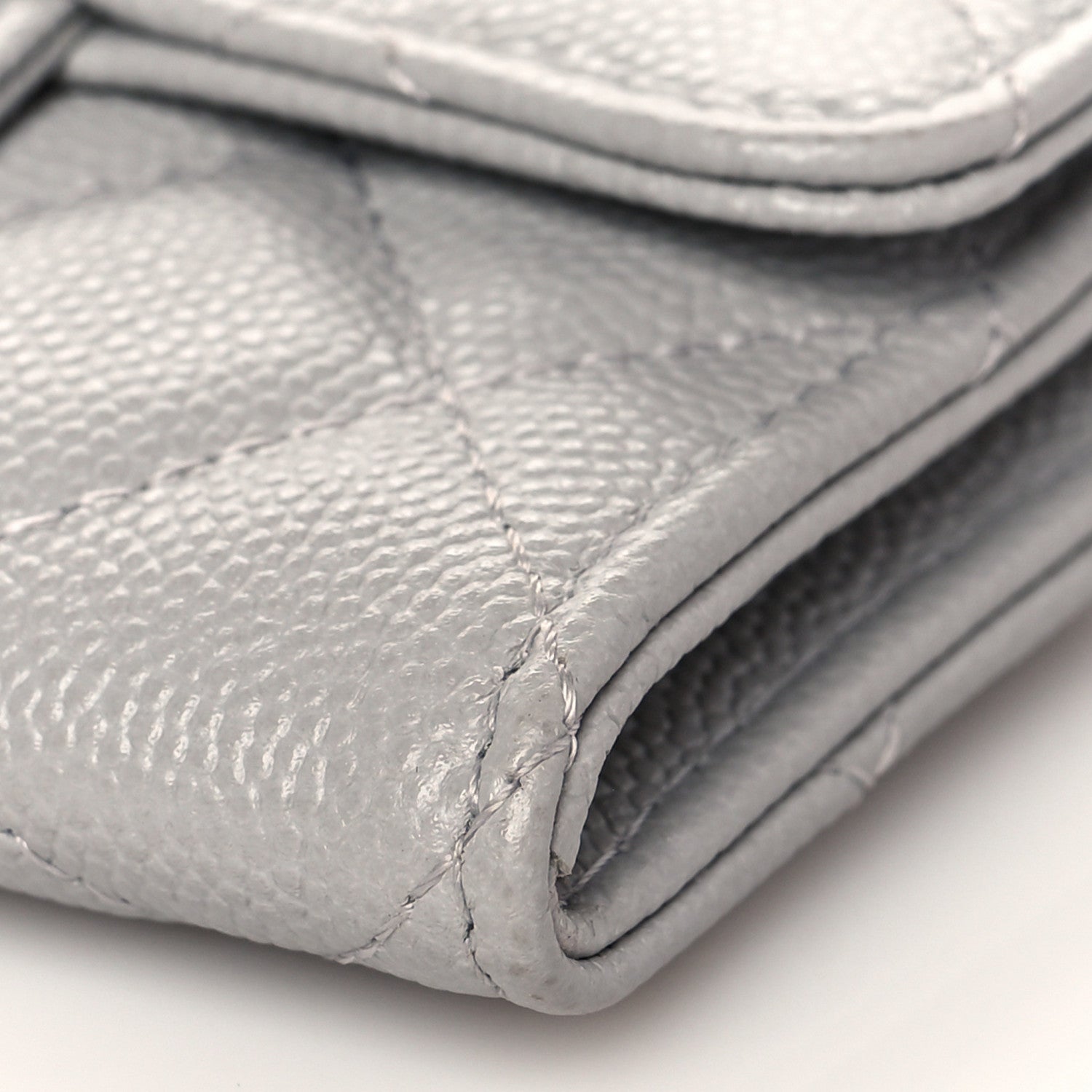 Chanel Caviar Quilted Flap Card Holder Wallet Grey 11 of 12