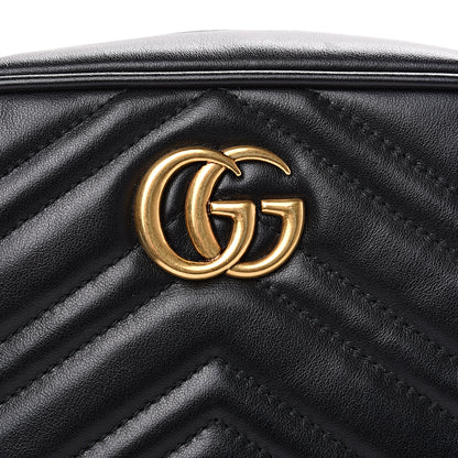 Gucci Calfskin Matelasse Mini GG Marmont Chain Shoulder Bag Black 8 of 11