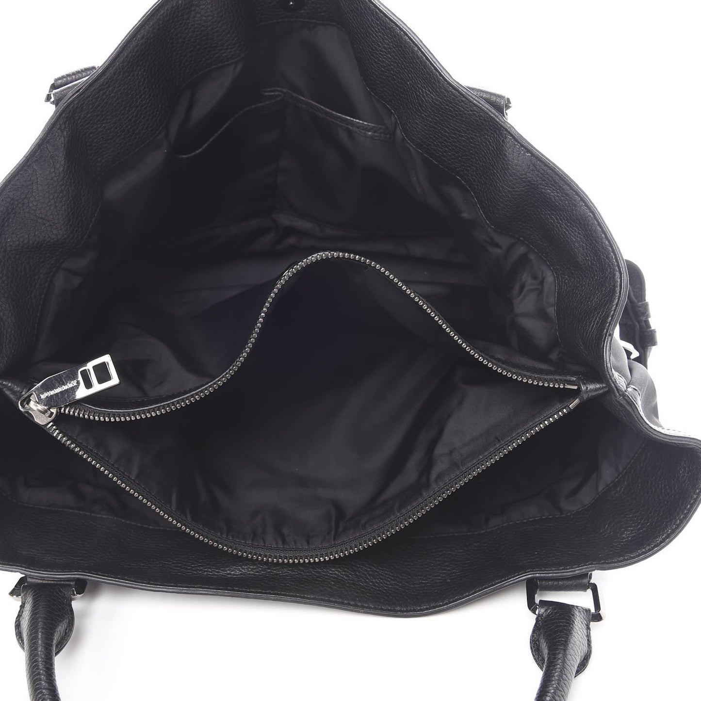 Nylon Calfskin Tote Black