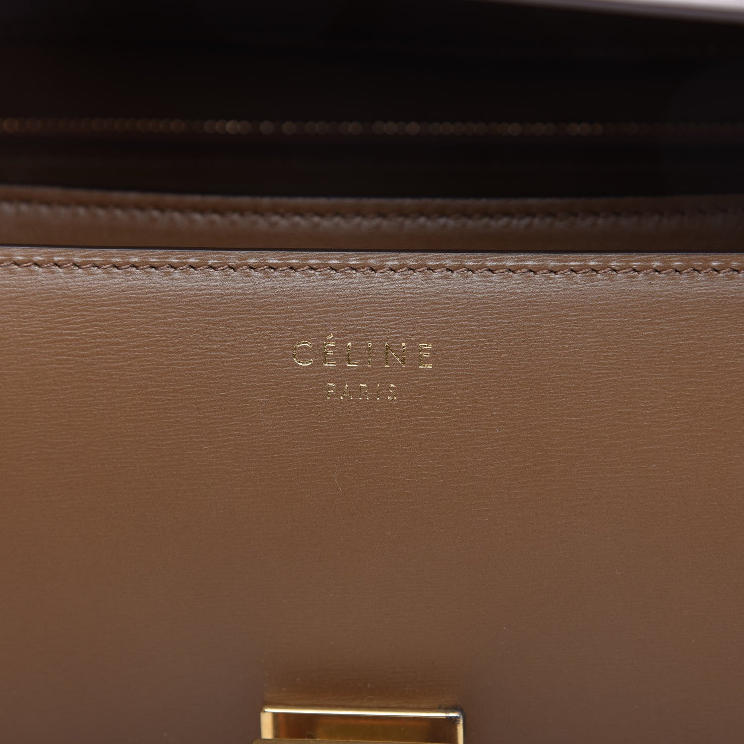 Celine Box Calfskin Medium Classic Box Flap Bag Camel 9 of 10