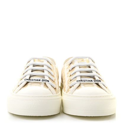 Christian Dior Canvas Oblique Walk'N'Dior Low Top Sneakers 37.5 Gold 2 of 9
