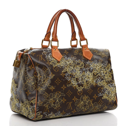 Louis Vuitton Monogram Dentelle Speedy 30 Gold 3 of 14