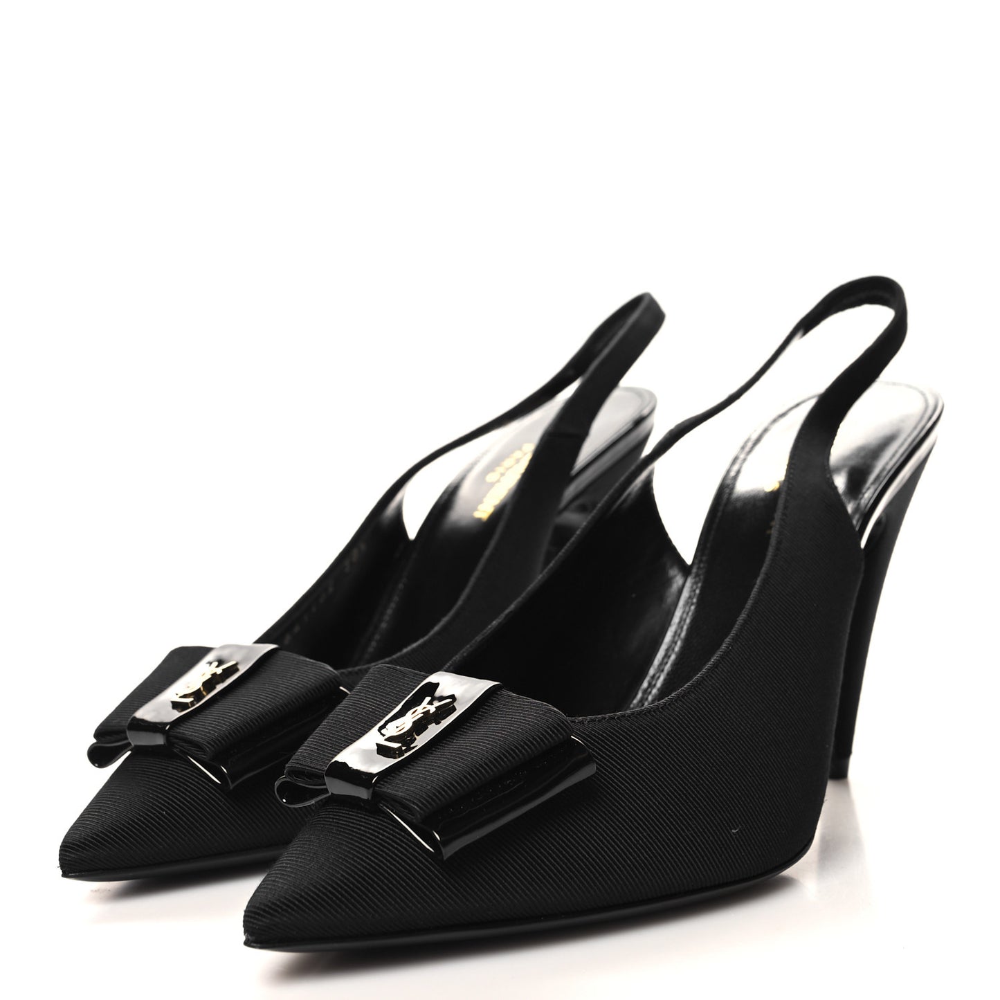 Grosgrain Anais 95 Bow Sligback Pumps 38.5 Black