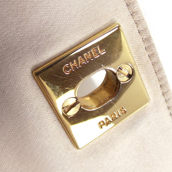 Chanel Satin Quilted Mini Flap Ivory 10 of 12