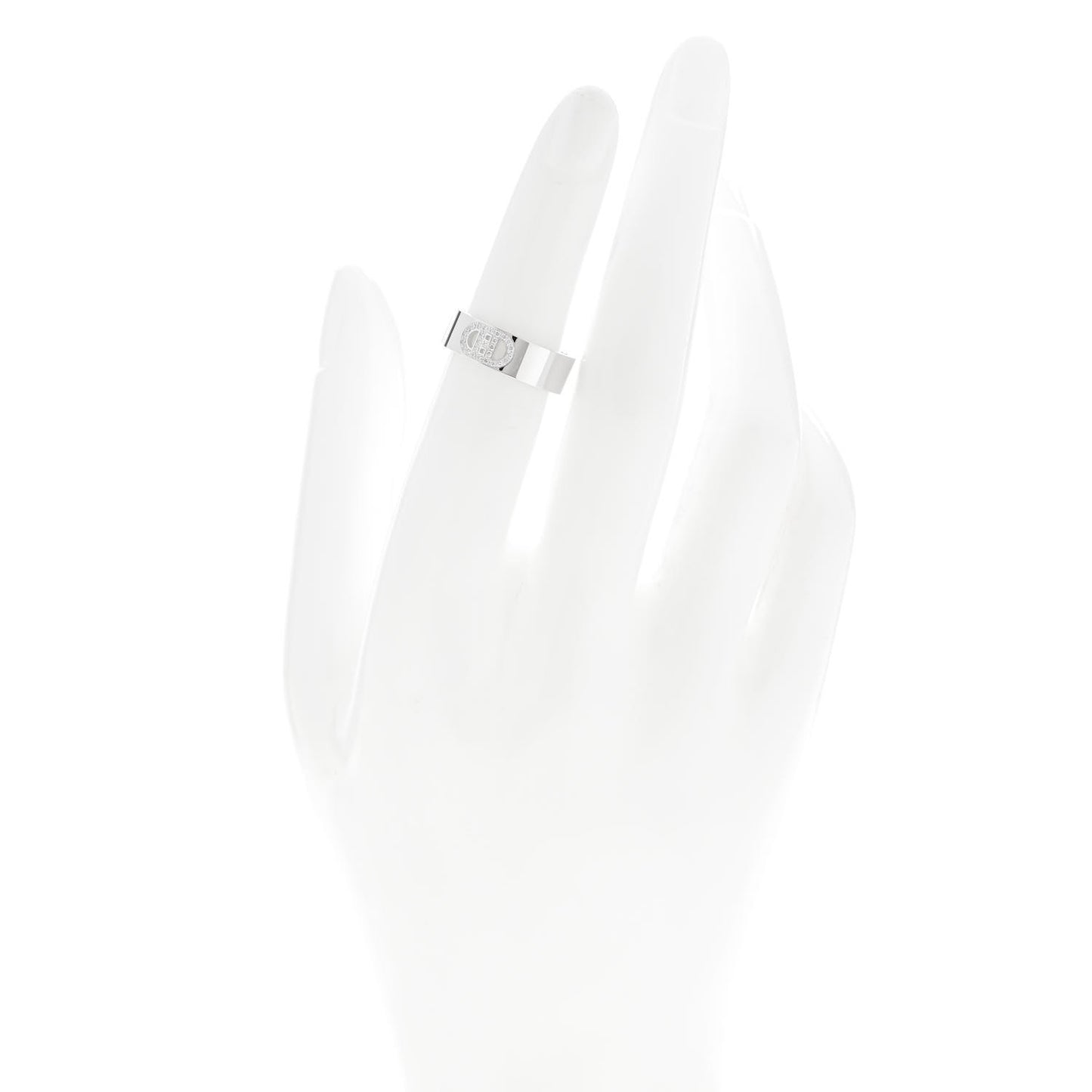 18K White Gold Diamond PM H D'Ancre Ring 50 5.25