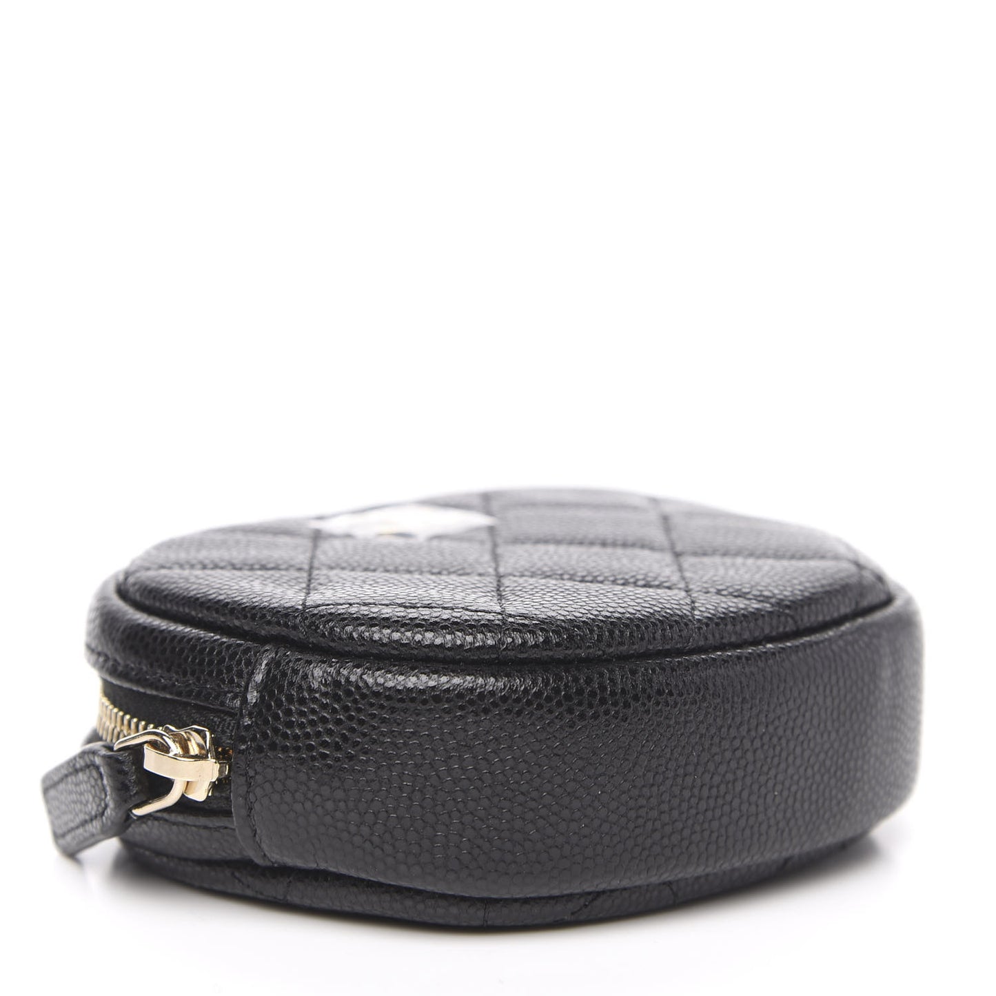 Caviar Quilted Zip Around Classic Coin Purse Black