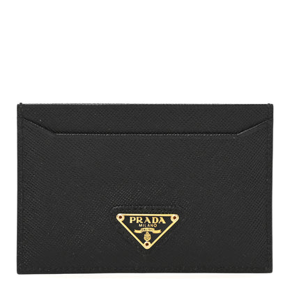 Prada Saffiano Triangle Card Case Bordeaux Black 1 of 10