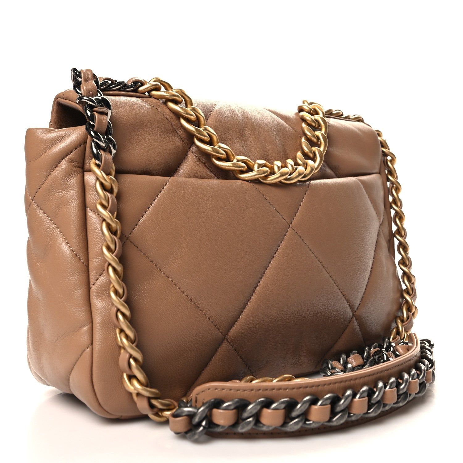 Chanel Lambskin Quilted Medium Chanel 19 Flap Brown 3 of 10