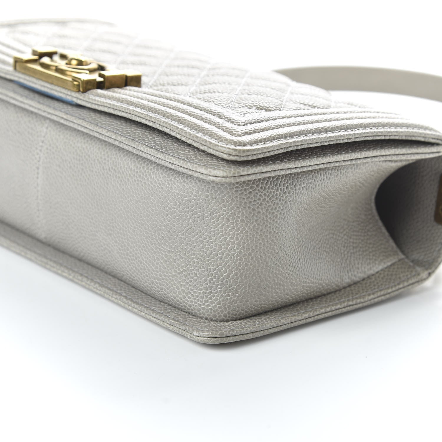 Chanel Caviar Quilted Medium Boy Flap Light Grey 7 of 11