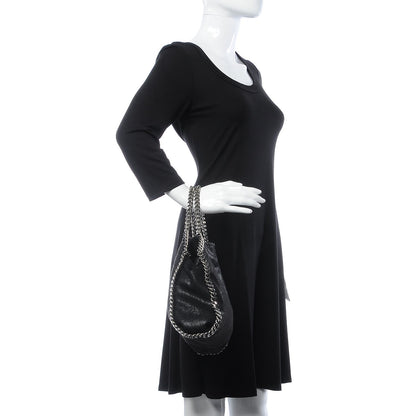 Stella McCartney Shaggy Deer Mini Falabella Fold Over Tote Black 3 of 8