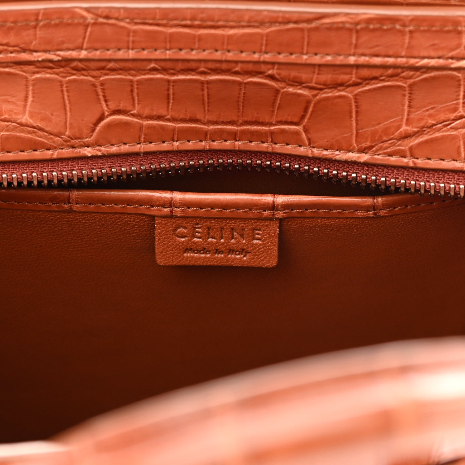 Celine Crocodile Nano Luggage Brown 6 of 11