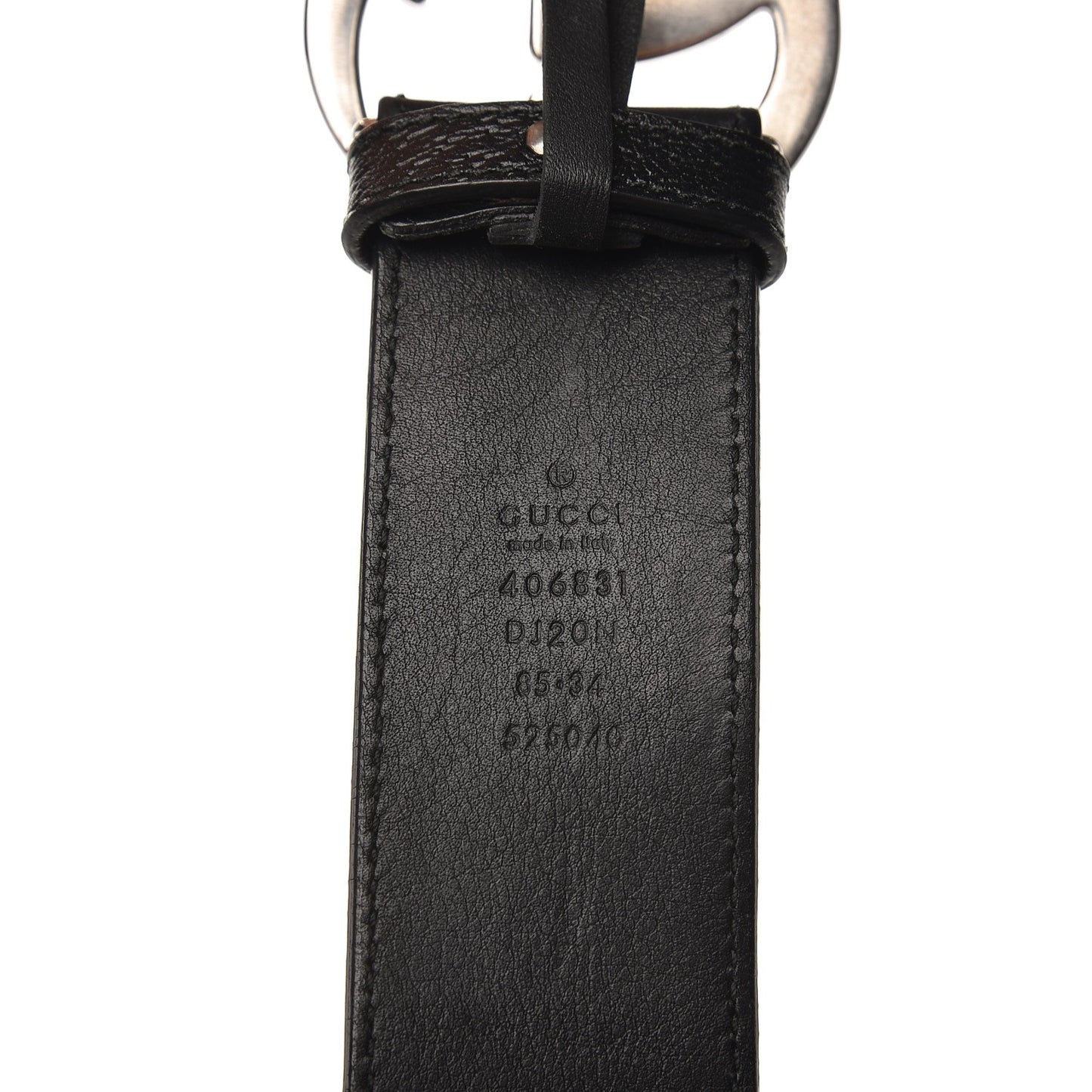 Textured Dollar Calfskin Nickel Double G 40mm Belt 85 34 Black