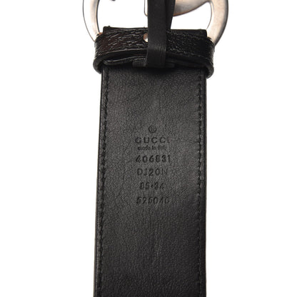 Gucci Textured Dollar Calfskin Nickel Double G 40mm Belt 85 34 Black 3 of 6