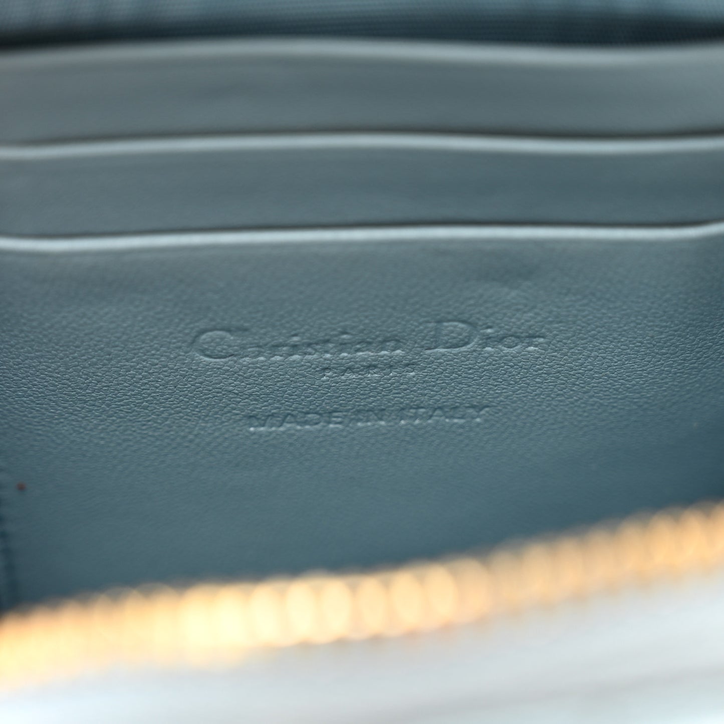 Patent Cannage Lady Dior Phone Holder Cloud Blue